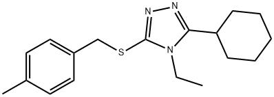 3-cyclohexyl-4-ethyl-5-[(4-methylphenyl)methylsulfanyl]-1,2,4-triazole Struktur