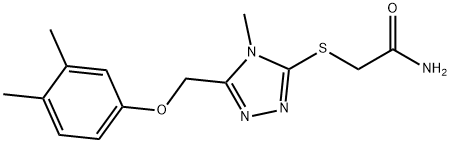 2-[[5-[(3,4-dimethylphenoxy)methyl]-4-methyl-1,2,4-triazol-3-yl]sulfanyl]acetamide Struktur