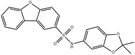 N-(2,2-dimethyl-1,3-benzodioxol-5-yl)dibenzofuran-2-sulfonamide Struktur