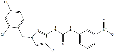 1-[4-chloro-1-[(2,4-dichlorophenyl)methyl]pyrazol-3-yl]-3-(3-nitrophenyl)thiourea Struktur