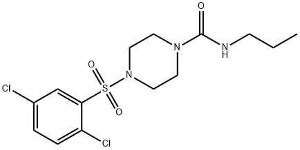 4-(2,5-dichlorophenyl)sulfonyl-N-propylpiperazine-1-carboxamide Struktur