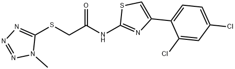 N-[4-(2,4-dichlorophenyl)-1,3-thiazol-2-yl]-2-(1-methyltetrazol-5-yl)sulfanylacetamide Struktur