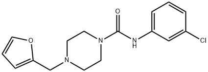 N-(3-chlorophenyl)-4-(furan-2-ylmethyl)piperazine-1-carboxamide Struktur