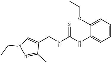 1-(2-ethoxyphenyl)-3-[(1-ethyl-3-methylpyrazol-4-yl)methyl]thiourea Struktur