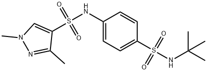 N-[4-(tert-butylsulfamoyl)phenyl]-1,3-dimethylpyrazole-4-sulfonamide Struktur