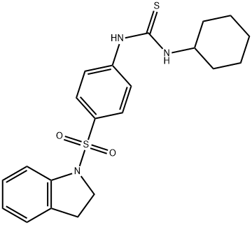 1-cyclohexyl-3-[4-(2,3-dihydroindol-1-ylsulfonyl)phenyl]thiourea Struktur