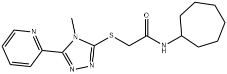 N-cycloheptyl-2-[(4-methyl-5-pyridin-2-yl-1,2,4-triazol-3-yl)sulfanyl]acetamide Struktur