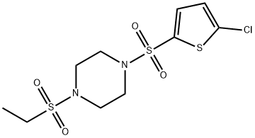 1-(5-chlorothiophen-2-yl)sulfonyl-4-ethylsulfonylpiperazine Struktur