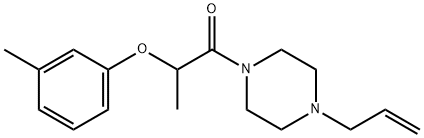 2-(3-methylphenoxy)-1-(4-prop-2-enylpiperazin-1-yl)propan-1-one Struktur