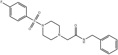 N-benzyl-2-[4-(4-fluorophenyl)sulfonylpiperazin-1-yl]acetamide Struktur