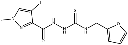 1-(furan-2-ylmethyl)-3-[(4-iodo-1-methylpyrazole-3-carbonyl)amino]thiourea Struktur