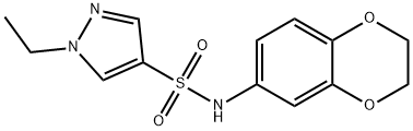 N-(2,3-dihydro-1,4-benzodioxin-6-yl)-1-ethylpyrazole-4-sulfonamide Struktur