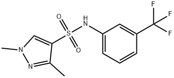 1,3-dimethyl-N-[3-(trifluoromethyl)phenyl]pyrazole-4-sulfonamide Struktur