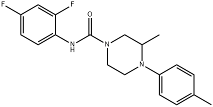 N-(2,4-difluorophenyl)-3-methyl-4-(4-methylphenyl)piperazine-1-carboxamide Struktur