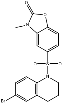 5-[(6-bromo-3,4-dihydro-2H-quinolin-1-yl)sulfonyl]-3-methyl-1,3-benzoxazol-2-one Struktur