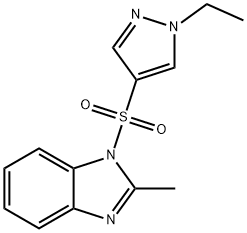 1-(1-ethylpyrazol-4-yl)sulfonyl-2-methylbenzimidazole Struktur