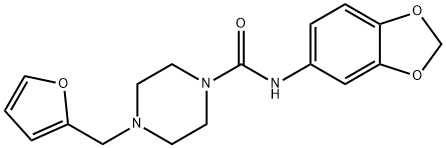 N-(1,3-benzodioxol-5-yl)-4-(furan-2-ylmethyl)piperazine-1-carboxamide Struktur