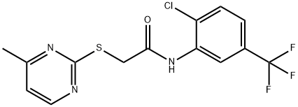 N-[2-chloro-5-(trifluoromethyl)phenyl]-2-(4-methylpyrimidin-2-yl)sulfanylacetamide Struktur