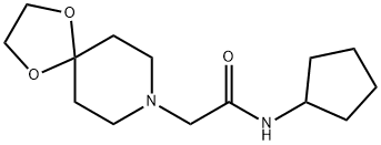 N-cyclopentyl-2-(1,4-dioxa-8-azaspiro[4.5]decan-8-yl)acetamide Struktur