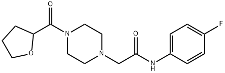 N-(4-fluorophenyl)-2-[4-(oxolane-2-carbonyl)piperazin-1-yl]acetamide Struktur