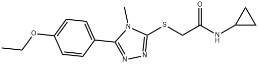 N-cyclopropyl-2-[[5-(4-ethoxyphenyl)-4-methyl-1,2,4-triazol-3-yl]sulfanyl]acetamide Struktur