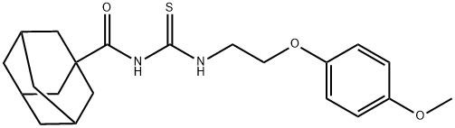 N-[2-(4-methoxyphenoxy)ethylcarbamothioyl]adamantane-1-carboxamide Struktur