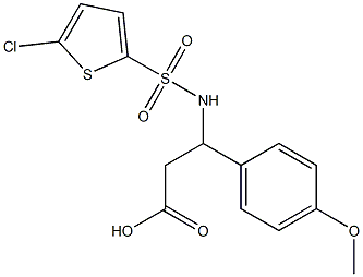 3-[(5-chlorothiophen-2-yl)sulfonylamino]-3-(4-methoxyphenyl)propanoic acid Struktur