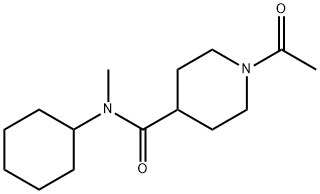 1-acetyl-N-cyclohexyl-N-methylpiperidine-4-carboxamide Struktur