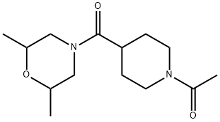 1-[4-(2,6-dimethylmorpholine-4-carbonyl)piperidin-1-yl]ethanone Struktur