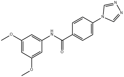 N-(3,5-dimethoxyphenyl)-4-(1,2,4-triazol-4-yl)benzamide Struktur