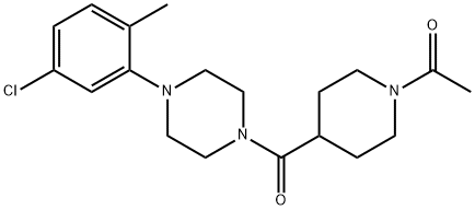 1-[4-[4-(5-chloro-2-methylphenyl)piperazine-1-carbonyl]piperidin-1-yl]ethanone Struktur