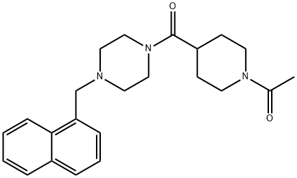 1-[4-[4-(naphthalen-1-ylmethyl)piperazine-1-carbonyl]piperidin-1-yl]ethanone Struktur