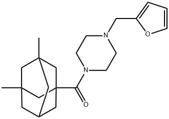 (3,5-dimethyl-1-adamantyl)-[4-(furan-2-ylmethyl)piperazin-1-yl]methanone Struktur