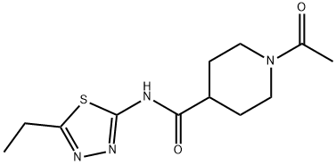 1-acetyl-N-(5-ethyl-1,3,4-thiadiazol-2-yl)piperidine-4-carboxamide Struktur