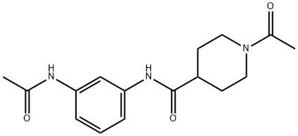 N-(3-acetamidophenyl)-1-acetylpiperidine-4-carboxamide Struktur