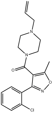 [3-(2-chlorophenyl)-5-methyl-1,2-oxazol-4-yl]-(4-prop-2-enylpiperazin-1-yl)methanone Struktur