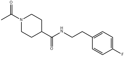 1-acetyl-N-[2-(4-fluorophenyl)ethyl]piperidine-4-carboxamide Struktur