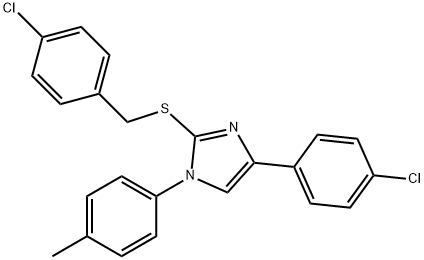 4-(4-chlorophenyl)-2-[(4-chlorophenyl)methylsulfanyl]-1-(4-methylphenyl)imidazole Struktur