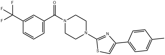 [4-[4-(4-methylphenyl)-1,3-thiazol-2-yl]piperazin-1-yl]-[3-(trifluoromethyl)phenyl]methanone Struktur