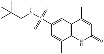 N-(2,2-dimethylpropyl)-4,8-dimethyl-2-oxo-1H-quinoline-6-sulfonamide Struktur