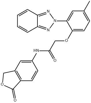 2-[2-(benzotriazol-2-yl)-4-methylphenoxy]-N-(1-oxo-3H-2-benzofuran-5-yl)acetamide Struktur