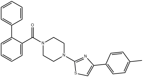 [4-[4-(4-methylphenyl)-1,3-thiazol-2-yl]piperazin-1-yl]-(2-phenylphenyl)methanone Struktur