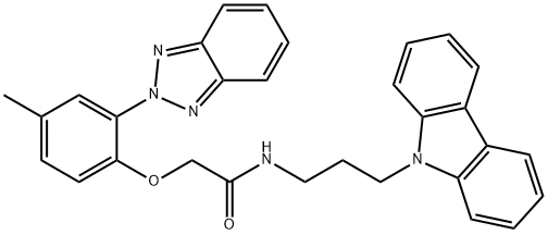 2-[2-(benzotriazol-2-yl)-4-methylphenoxy]-N-(3-carbazol-9-ylpropyl)acetamide Struktur