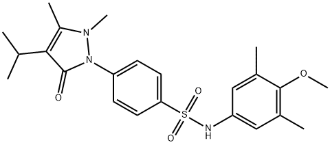 4-(2,3-dimethyl-5-oxo-4-propan-2-ylpyrazol-1-yl)-N-(4-methoxy-3,5-dimethylphenyl)benzenesulfonamide Struktur