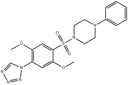 1-[2,5-dimethoxy-4-(tetrazol-1-yl)phenyl]sulfonyl-4-phenylpiperazine Struktur