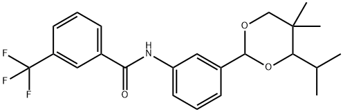 N-[3-(5,5-dimethyl-4-propan-2-yl-1,3-dioxan-2-yl)phenyl]-3-(trifluoromethyl)benzamide Struktur