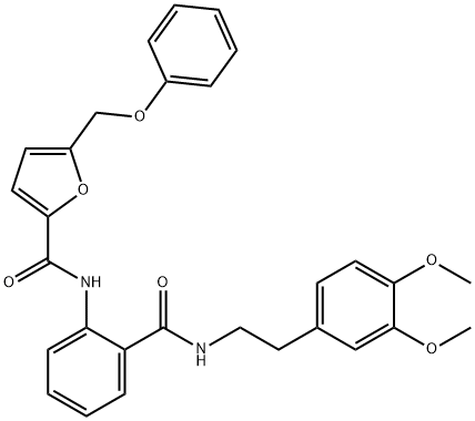 N-[2-[2-(3,4-dimethoxyphenyl)ethylcarbamoyl]phenyl]-5-(phenoxymethyl)furan-2-carboxamide Struktur