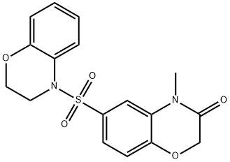 6-(2,3-dihydro-1,4-benzoxazin-4-ylsulfonyl)-4-methyl-1,4-benzoxazin-3-one Struktur