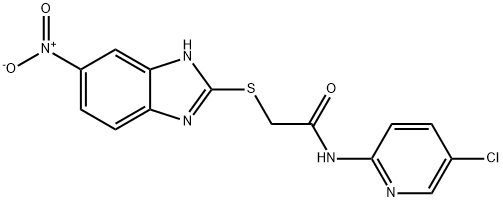 N-(5-chloropyridin-2-yl)-2-[(6-nitro-1H-benzimidazol-2-yl)sulfanyl]acetamide Struktur