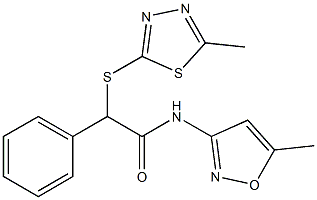 N-(5-methyl-1,2-oxazol-3-yl)-2-[(5-methyl-1,3,4-thiadiazol-2-yl)sulfanyl]-2-phenylacetamide Struktur